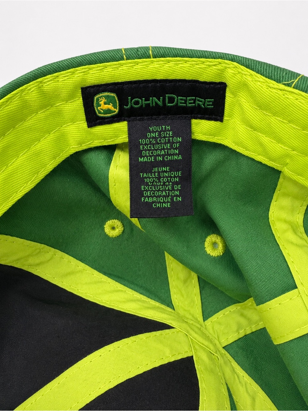 John Deere Youth One Size Green Tractor Baseball Cap Hat Property Of Adjustable - Picture 2 of 6